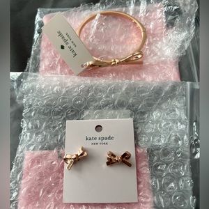 Kate spade Bow earrings and bangle bracelet